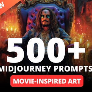 500+ Midjourney Prompts for Movie Fans | AI Art | Midjourney Prompt | Digital Art | Instant Access | Print-on-demand | Tshirt Design
