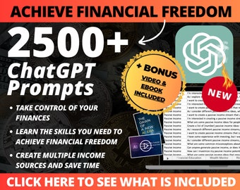 Más de 2500 sugerencias de ChatGPT para la libertad financiera / Mentalidad monetaria / Ingresos pasivos / Cómo ganar dinero en línea / Éxito secundario / Emprendedor