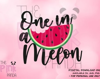 SVG file: One in a Melon Cake Topper Template - Cricut, Silhouette ( .svg + .png files)
