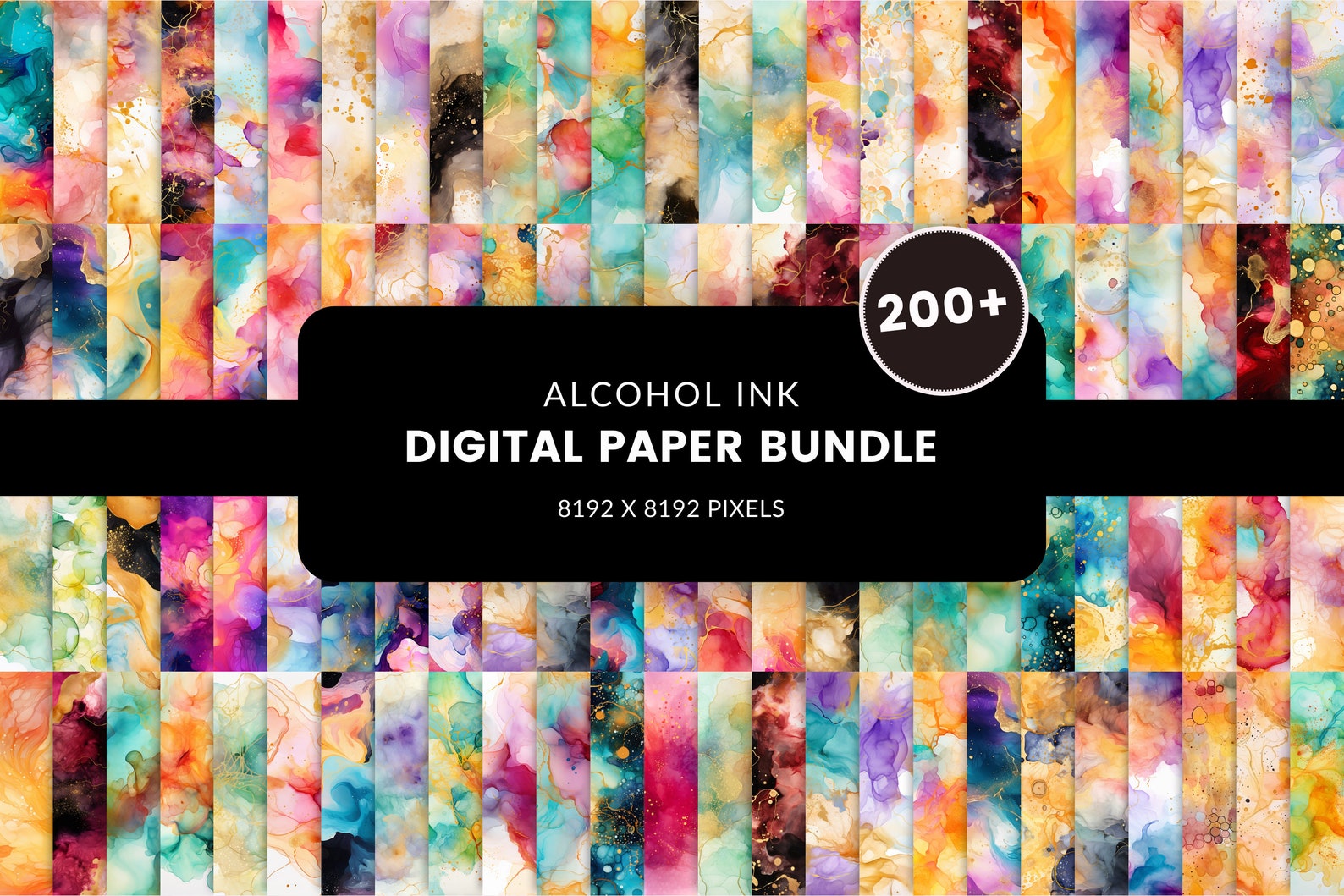 Alcohol Ink Digital Paper | Rainbow Colors Gradient| Water Colour ...