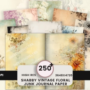 Papeles de diario vintage, diario basura imprimible digital, papel vintage de diario basura, diario basura en mal estado, papeles vintage florales, shabby chic