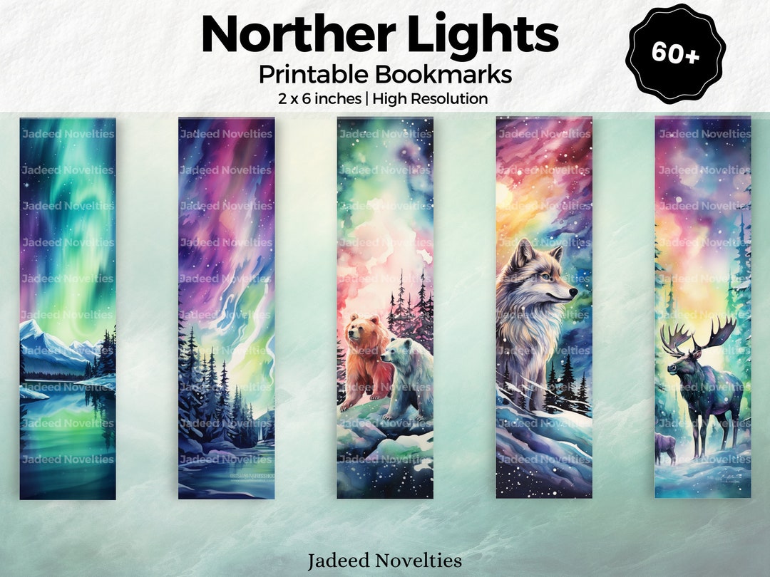 60 Northern Lights Printable Bookmarks | Fantasy Bookmarks Bookmark Set ...
