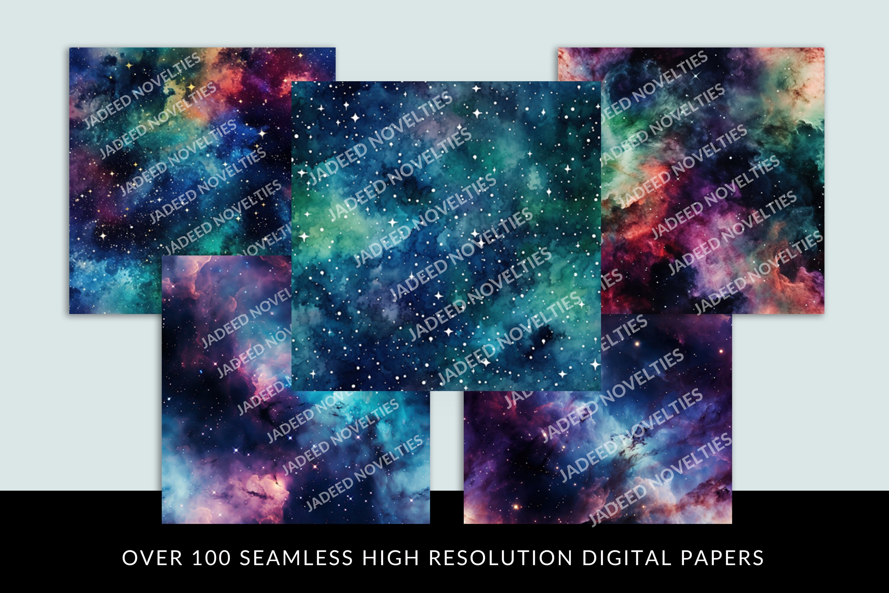 140 Galaxy Watercolor Digital Paper| Seamless Pattern, Stardust ...