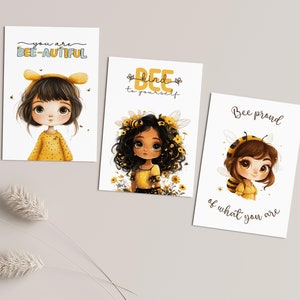 Carte Postale printemps abeilles, carte postale positives, Lot de Cartes postales drôles pour,décorer, petites filles, abeilles print A6