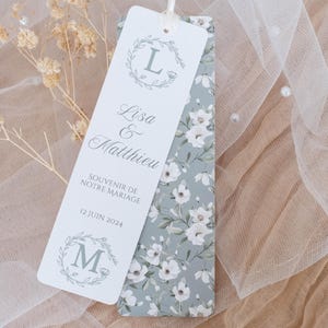 Cadeau voor bruiloftsgasten, gepersonaliseerde bladwijzer voor bruiloftssouvenirs, bladwijzer voor souvenirs, elegante plaatskaart voor bruiloften