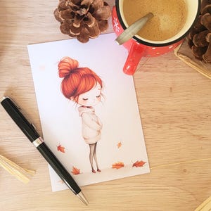 Carte Postale d'Hiver à offrir, Lot de Cartes postales de saison pour décorer, Cadeau pour Noël, print A6
