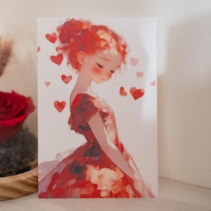Valentine's Day Postcard, Postcards to decorate, Gift for Valentine's Day, print A6 - Love card, red heart