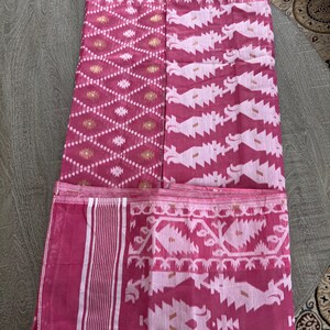 Pink Tant Jamdani Saree