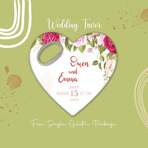 Wedding Gifts for Guests, Customizable Bottle Cap Opener Fridge Magnet, Wedding Shower Favor, Save The Date Magnet, Engagement Favors
