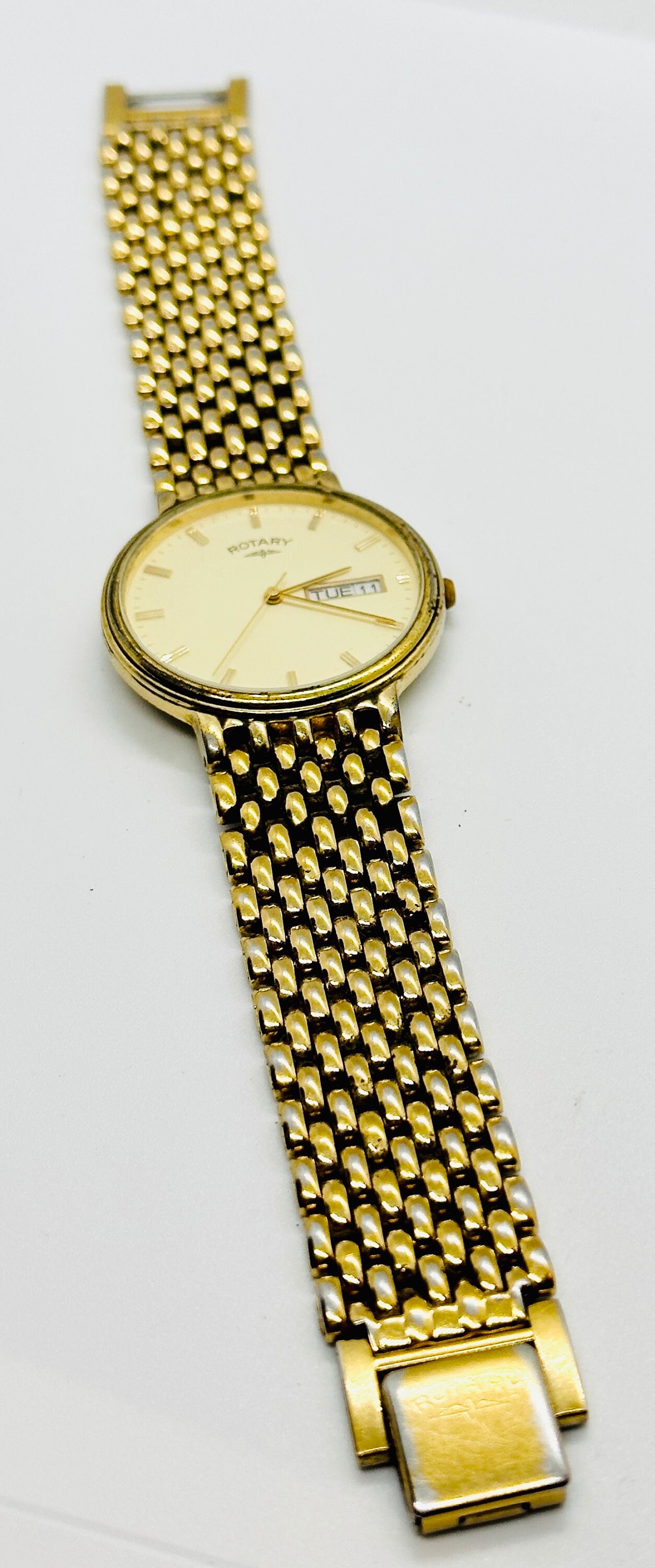 Rotary Mens Watch 3 Microns of Gold Plate UCAR 364 Quartz Case 30mm SKU