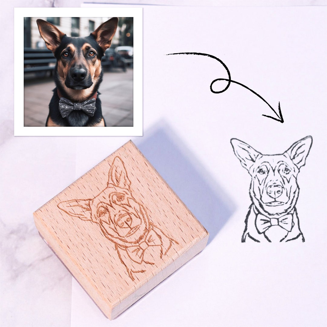Custom Facial Stamp From Pet Photos Custom Rubber Stamps Etsy