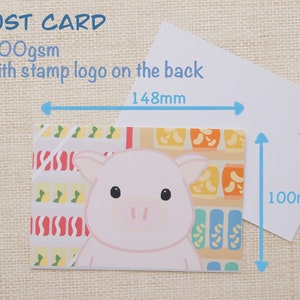 148mm x 100mm Cartolina postale con carta di credito alimentare, con logo timbro, stampa artistica, regalo, journaling, scrapbooking, decorazione, cancelleria- zspigstore