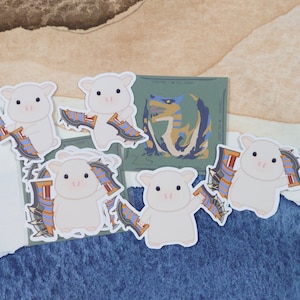 Monster Hunter Aufkleber, niedlicher Aufkleber, wasserdichter Aufkleber, Laptop Aufkleber, Monster Jäger Waffe, Tigrex, Sticker Pack, Dual Blades