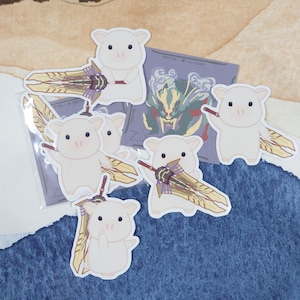 Monster Hunter Aufkleber, niedlicher Aufkleber, wasserdichter Aufkleber, Laptop Aufkleber, Monster Jäger Waffe, Magnamalo, Sticker Pack, Großschwert