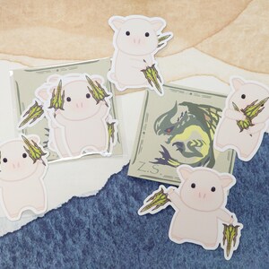 Monster Hunter Aufkleber, niedlicher Aufkleber, wasserdichter Aufkleber, Laptop Aufkleber, Monster Jäger Waffe, Raizekusu, Sticker Pack, Dual Blades