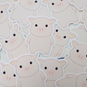 Pig sticker, cute sticker, waterproof sticker, laptop sticker, planner sticker, journal sticker kawaii pig, vinyl sticker