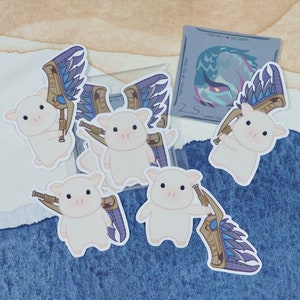 Monster Hunter Aufkleber, niedlicher Aufkleber, wasserdichter Aufkleber, Laptop Aufkleber, Monster Jäger Waffe, Nargacuga, Sticker Pack, Großschwert