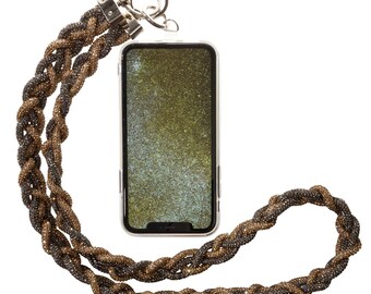 Sparkling luxury glitter mobile phone chain braided universal