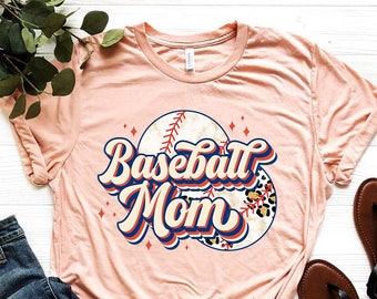Baseball Mom T-Shirt, USA Cotton Tee, Baseball Season Gift