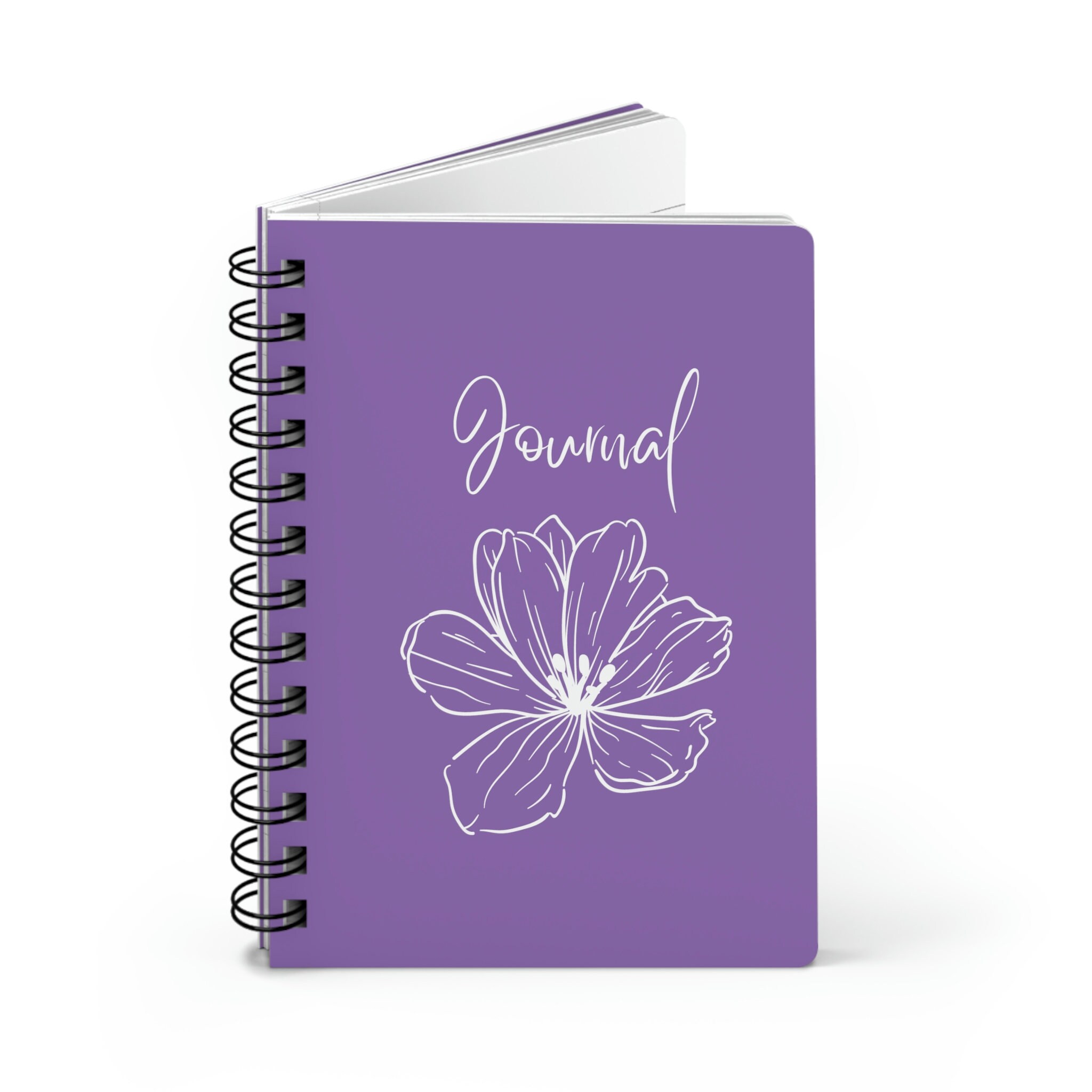 Purple Floral Spiral Bound Journal - Etsy
