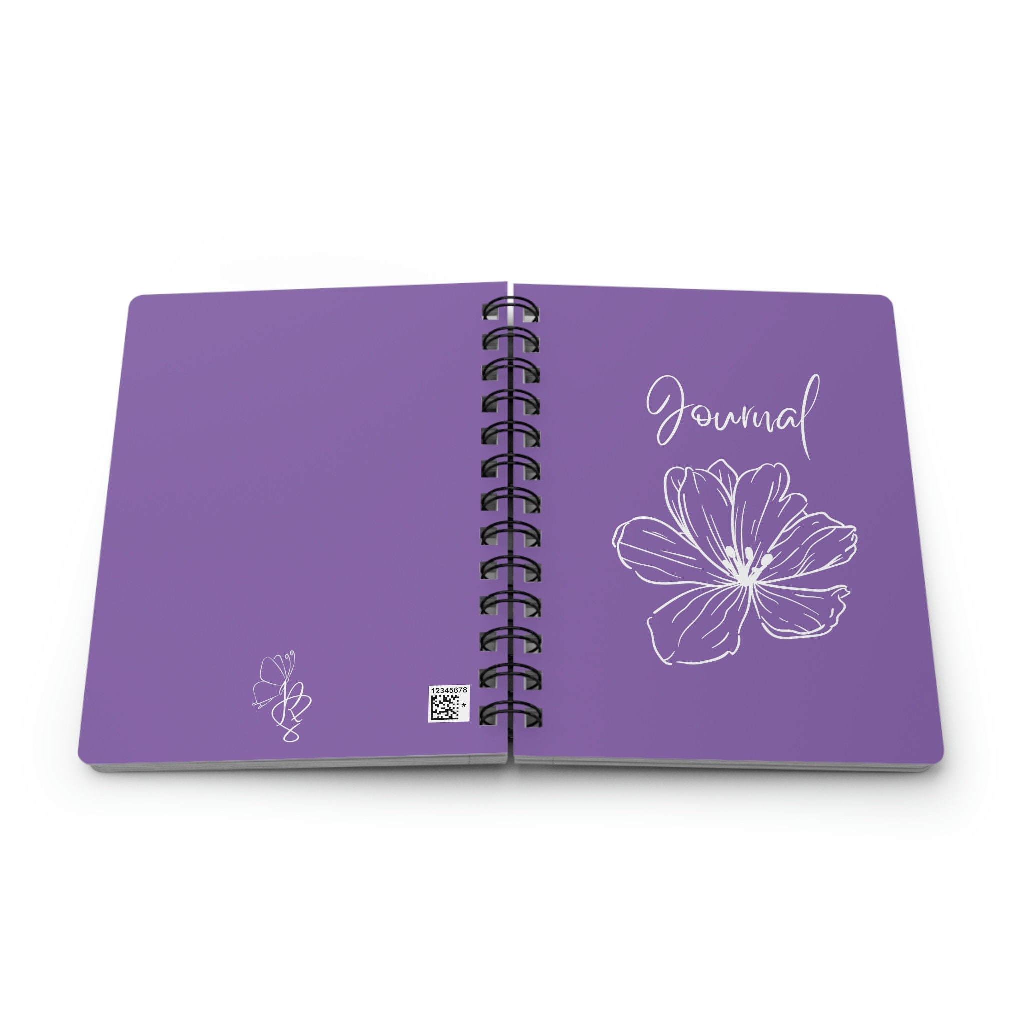 Purple Floral Spiral Bound Journal - Etsy