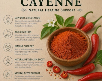 Organic Cayenne Capsule Made By BirdSongOrganicsAU, Approximately 600 MG