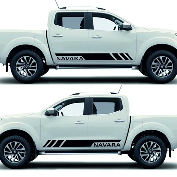 Lot de 2 bandes latérales de porte pour NISSAN NAVARA - Autocollant autocollant, Nissan NP300 NAVARA 2016-2023