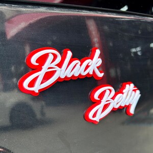 Custom Cursive Font Car Emblem Custom Colors Installs in Seconds 1.5 ...