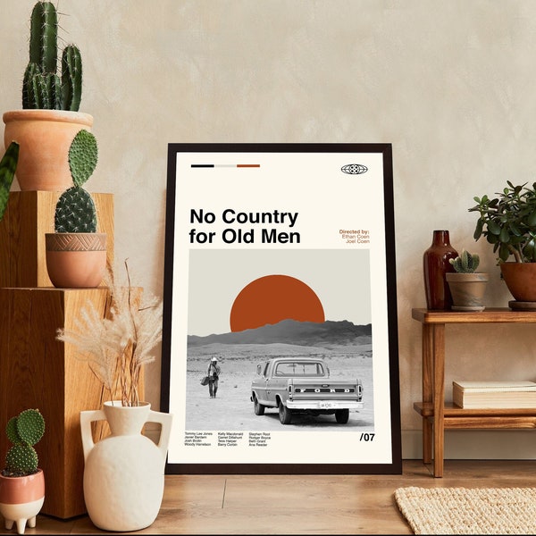 No Country For Old Men Poster, No Country For Old Men Print, Film Poster, Wall Art, Minimalist Art, Retro Poster, Vintage Poster, Wall Decor