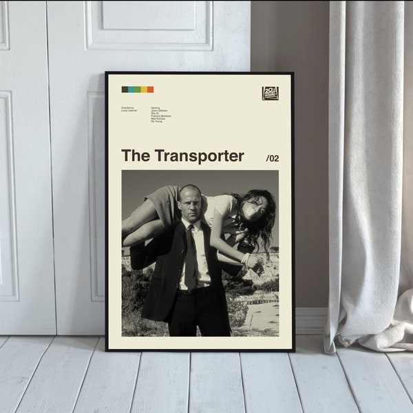 The Transporter Poster, The Transporter Print, Louis Leterrier, Minimalist Art, Midcentury Art, Modern Art, Vintage Poster, Wall Decor