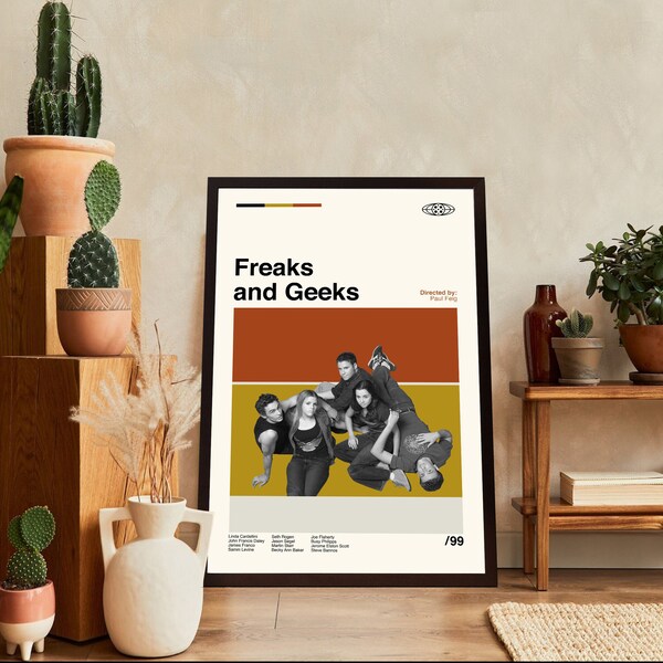 Freaks and Geeks Poster, Freaks and Geeks Print, Movie Poster, Mid Century Art, Minimalist Art, Retro Poster, Vintage Poster, Wall Decor