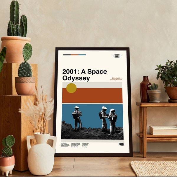 2001 A Space Odyssey Movie Poster, 2001 A Space Odyssey Poster, Midcentury Art, Minimalist Art, Vintage Poster, Retro Poster, Wall Decor