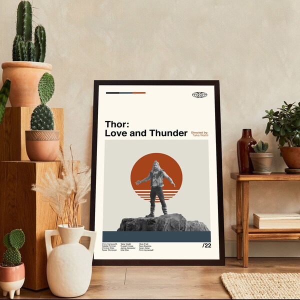 Thor: Love and Thunder - Taika Waititi - Vintage Movie Poster - Modern Art - Minimalist Art - Midcentury Art - Vintage Poster - Wall Decor