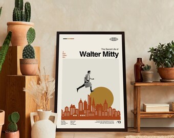 The Secret Life Of Walter Mitty Poster, A Ben Stiller Film, Movie Poster, Midcentury Art, Minimalist Art, Vintage Poster, Wall Decor