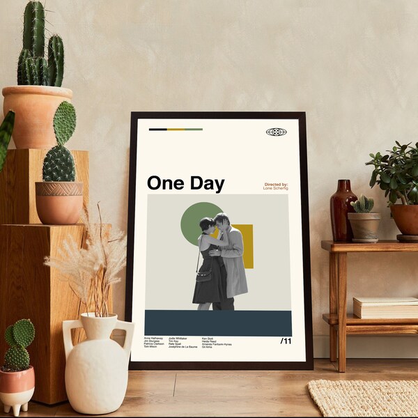 One Day Poster, One Day Movie, Lone Scherfig, Retro Movie, Poster Print Wall Art, Illustration Art, Film Posters, Gifts For Him