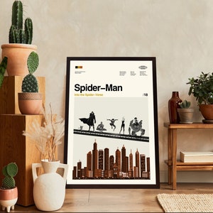 Spider-Man into the Spider-Verse Poster, Spider Man Poster, Movie Poster, Minimalist Art, Midcentury Art, Vintage Poster, Wall Decor