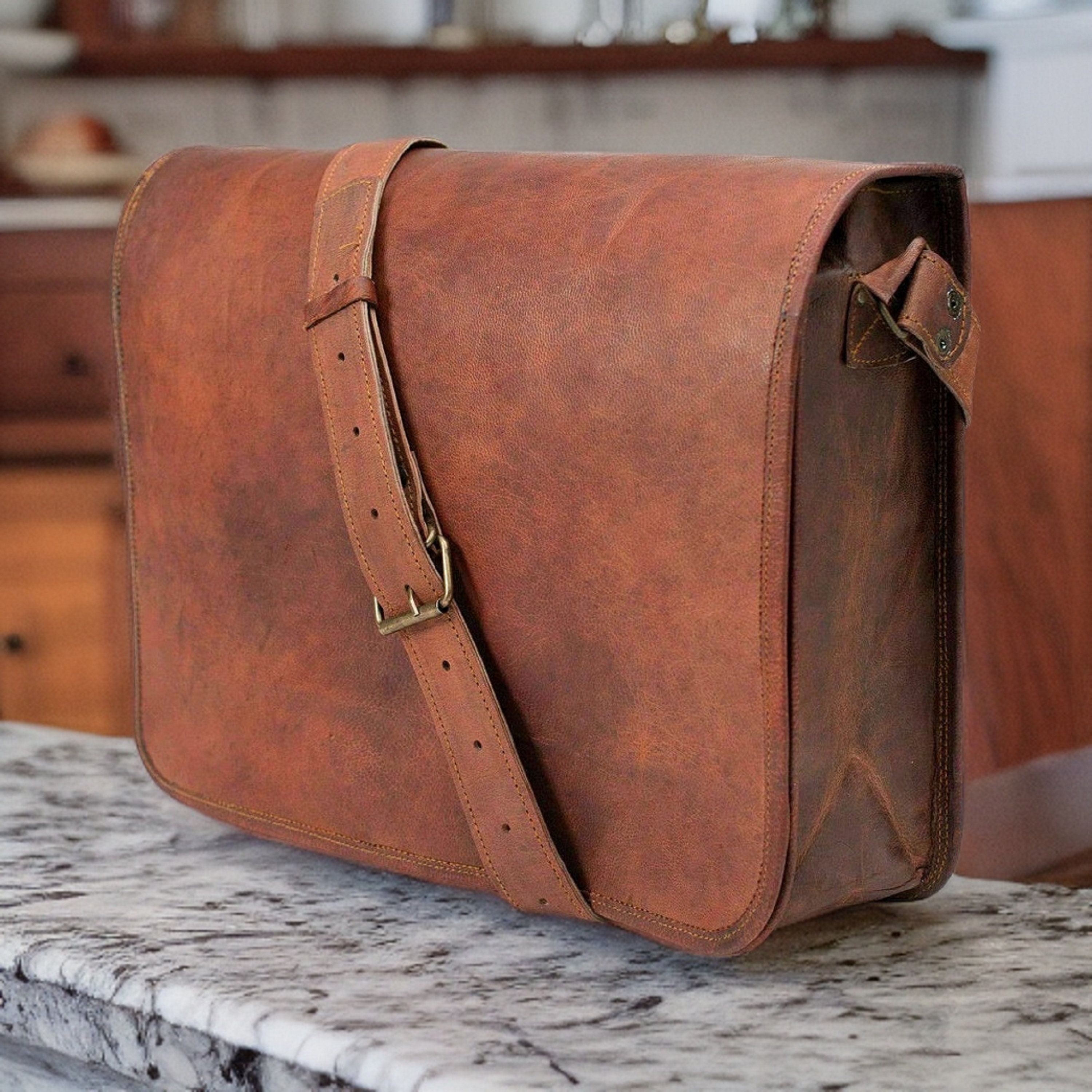 Men's Messenger Bag - Goodfellow & Co™ Black/Brown