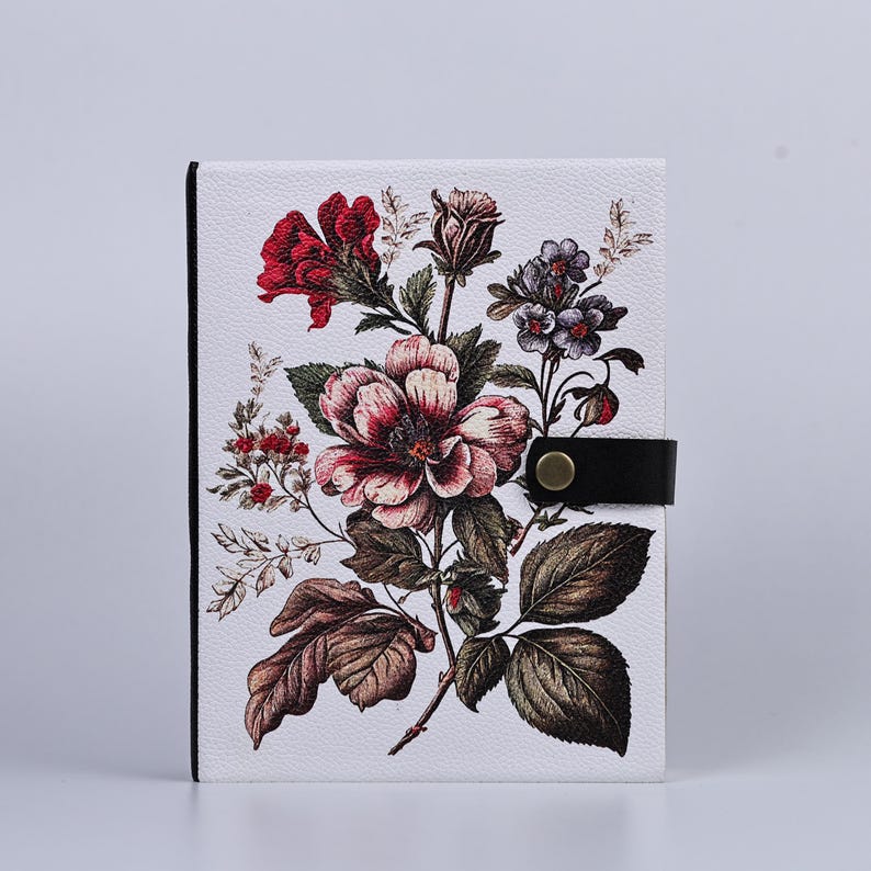 Vintage Floral Leather Journal – Handmade Lined Notebook - Etsy