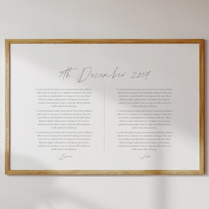Wedding Vows Print First Anniversary Gift for Couple Vow Print Wedding Gift for Her Newlywed Gift for Him Wedding Keepsake Vows Wall Art