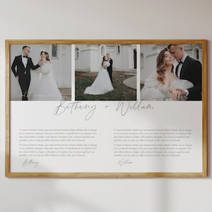Impressão de votos de casamento, presente de primeiro aniversário para casal, impressão de votos, presente de casamento para seu recém-casado, presente para ele, lembrança de casamento, arte de parede