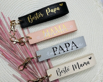 Schlüsselanhänger personalisiert Mama Papa / Anhänger / Muttertag / Vatertag / Weihnachtsgeschenk / Wichtelgeschenk / Geburtstag / Geschenk