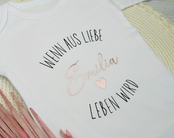 Personalized white long-sleeved baby bodysuit with name / Gift for newborns / Gift / Baby bodysuit with saying