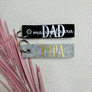 Keychain personalized for dad made of felt black or light gray / gift / pendant / Father's Day / Christmas / birthday