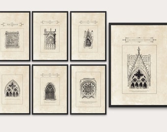 Gothic Cathedral Window Print: Vintage Tracery Architecture (Digital Download)