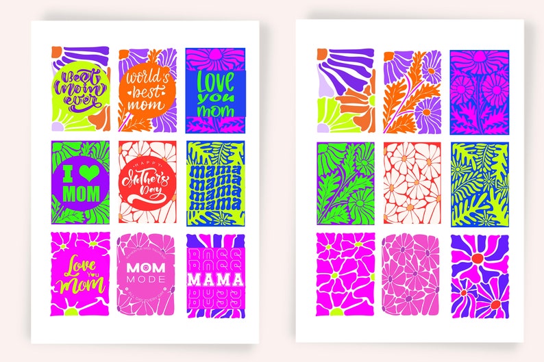 Mother's Day Printable Sticker PNG Printable Neon - Etsy