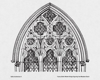 Gothic Architecture Print Set: Ancient Building Drawings (digital