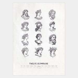 Twelve Olympians Print: Greek Mythology Gods and Goddesses (Digital Download)