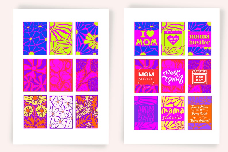 Mother's Day Printable Sticker PNG Printable Neon - Etsy