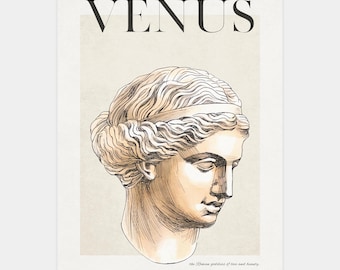 Venus Portrait Poster: Antike römische Göttin Wandbild (Digitaler Download)