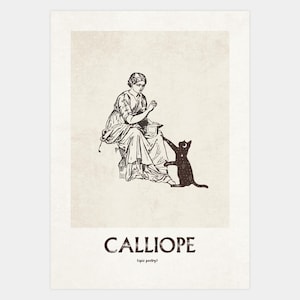 Calliope Muse Poster: Mystic Cat Art Print (Digital Download)